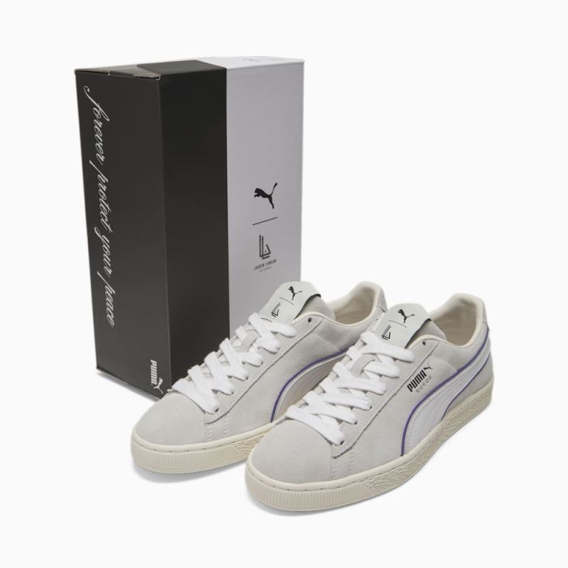 Puma | Men's x LAUREN LONDON Suede Sneakers - White-White