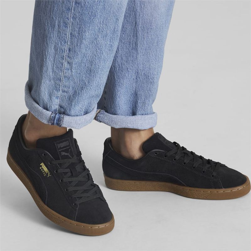 Puma | Men's Suede Gum Sneakers - Black-Gum