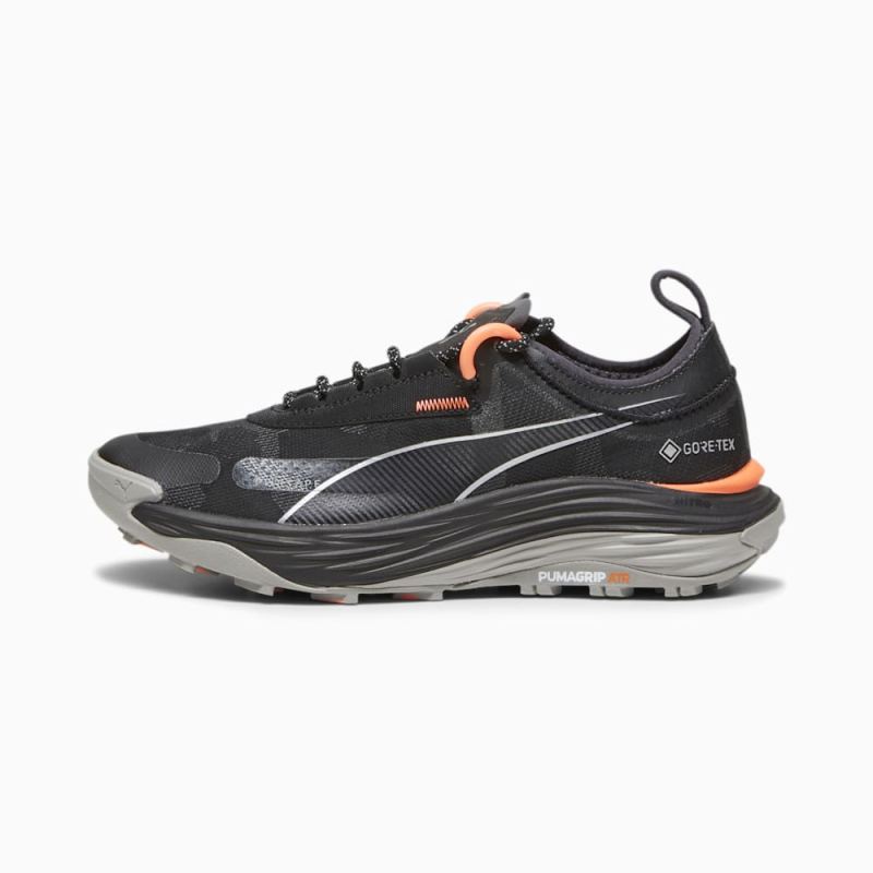 Puma | Women's SEASONS Voyage NITRO 3 GORE-TEX Trail Running Shoes - Black-Neon Sun - Click Image to Close