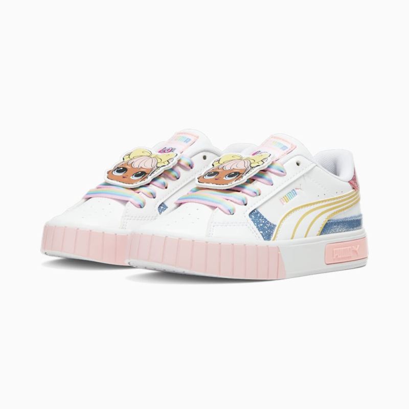 Puma | Girls Puma | Girls x L.O.L. SURPRISE! Cali Star Little Kids Sneakers - White-Flaxen-Racing Blue