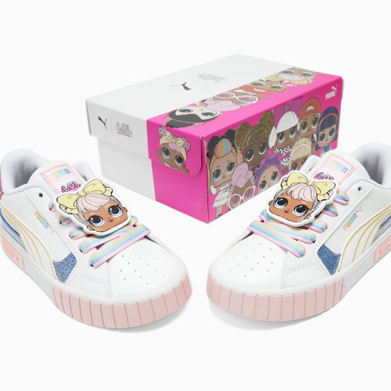 Puma | Girls Puma | Girls x L.O.L. SURPRISE! Cali Star Little Kids Sneakers - White-Flaxen-Racing Blue