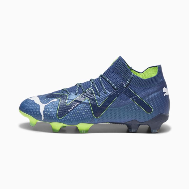 Puma | Men's FUTURE ULTIMATE FG/AG Soccer Cleats - Persian Blue-White-Pro Green