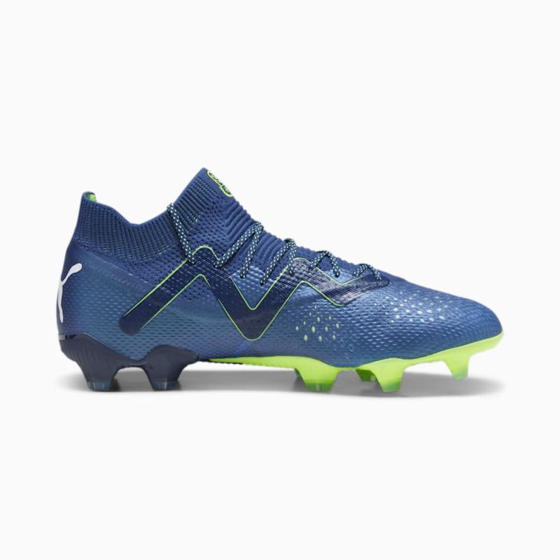 Puma | Men's FUTURE ULTIMATE FG/AG Soccer Cleats - Persian Blue-White-Pro Green