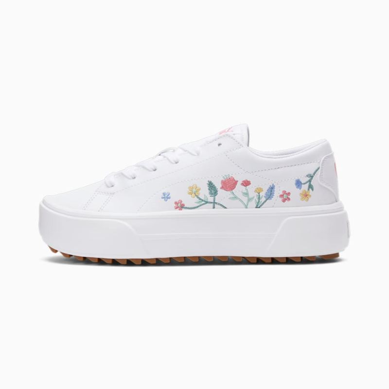 Puma | Women's Kaia Platform Floral Sneakers - White-Minty Burst-Loveable