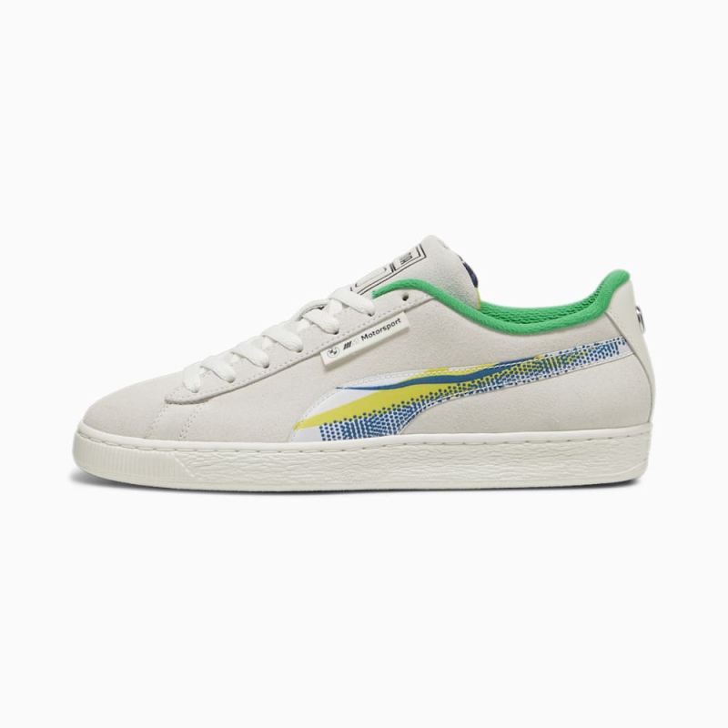 Puma | Men's BMW M Motorsport Suede Lichtenstein Sneakers - Warm White-Green