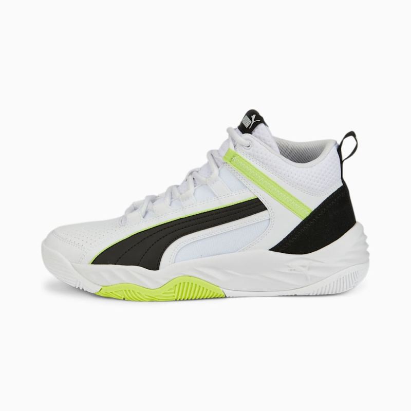 Puma | Men's Rebound Future Evo Core Sneakers - White-Black-Light Lime