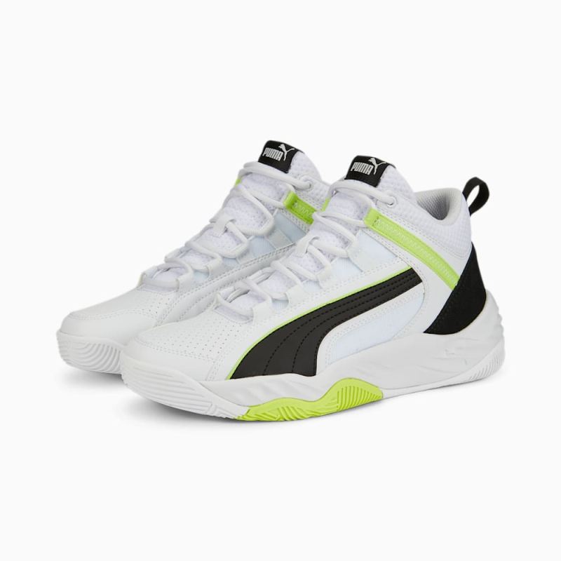 Puma | Men's Rebound Future Evo Core Sneakers - White-Black-Light Lime