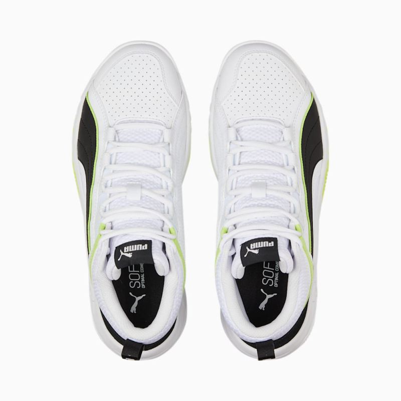 Puma | Men's Rebound Future Evo Core Sneakers - White-Black-Light Lime