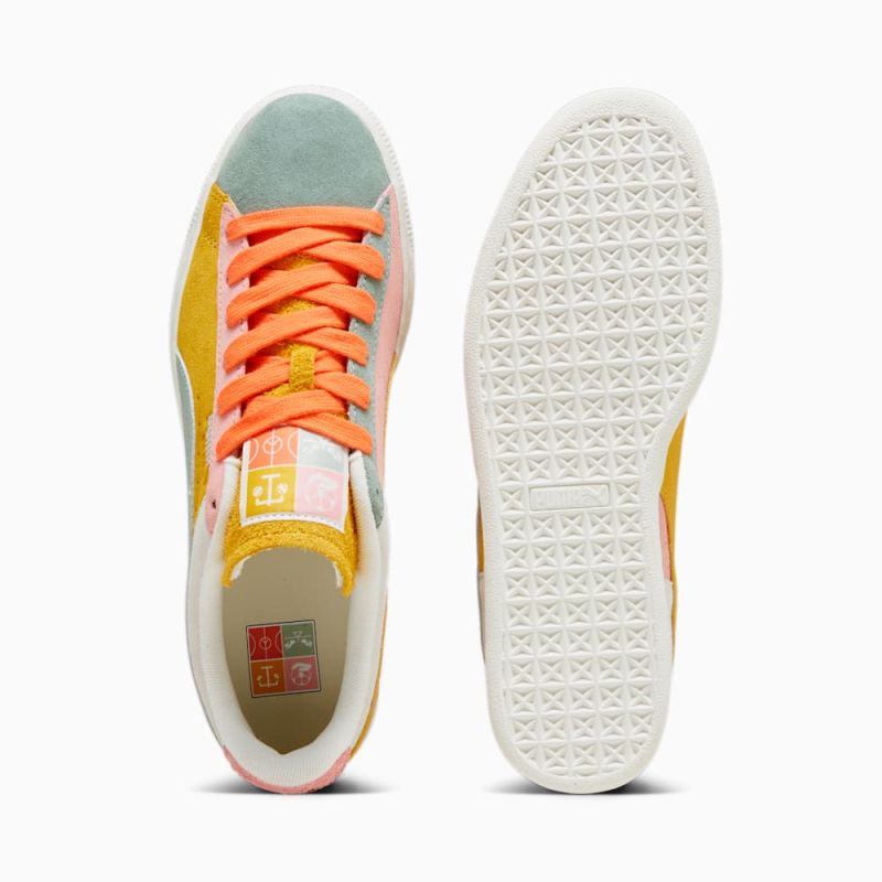 Puma | Men's Suede Icons Of Unity Sneakers - Warm White-Yellow Sizzle