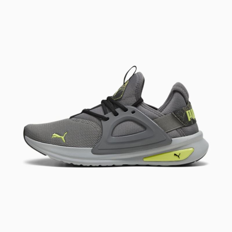 Puma | Men's SOFTRIDE Enzo Evo RetroFutur Running Shoes - Cool Dark Gray-Black-Lime Pow - Click Image to Close