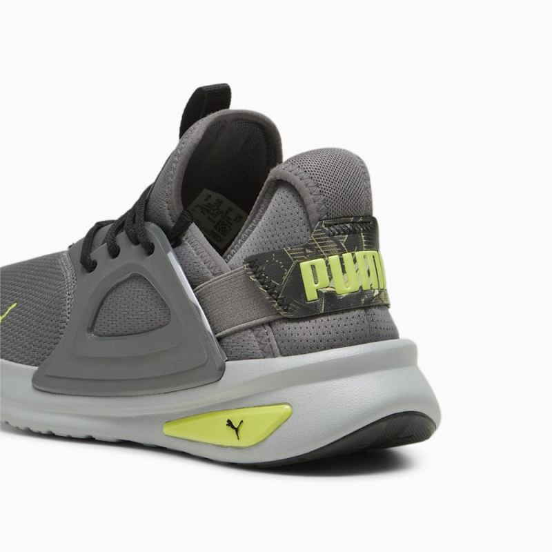 Puma | Men's SOFTRIDE Enzo Evo RetroFutur Running Shoes - Cool Dark Gray-Black-Lime Pow