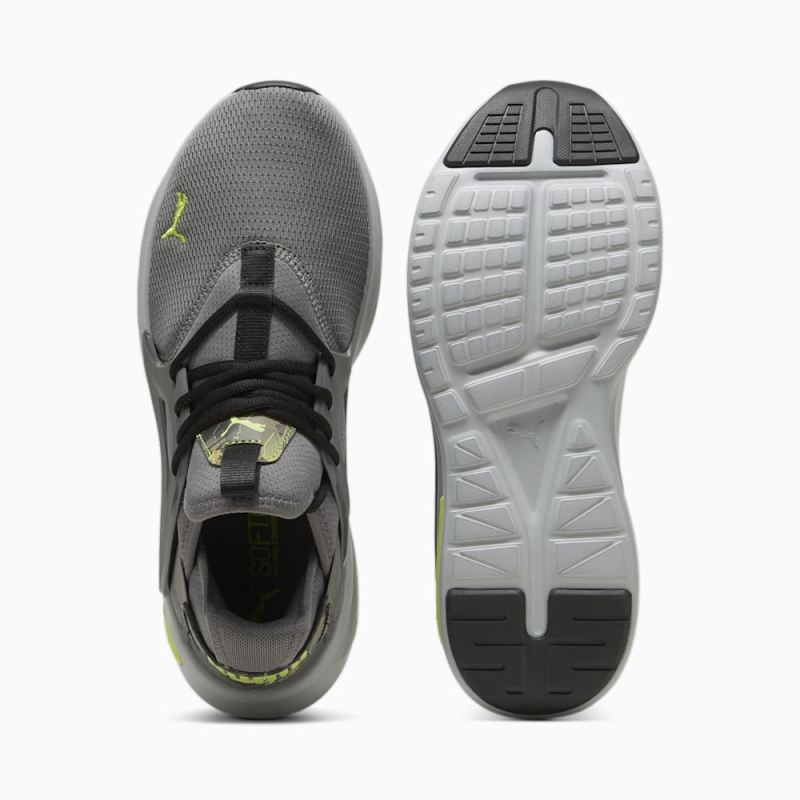 Puma | Men's SOFTRIDE Enzo Evo RetroFutur Running Shoes - Cool Dark Gray-Black-Lime Pow