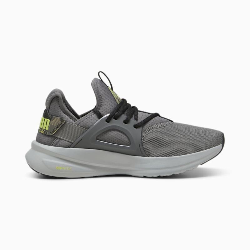 Puma | Men's SOFTRIDE Enzo Evo RetroFutur Running Shoes - Cool Dark Gray-Black-Lime Pow