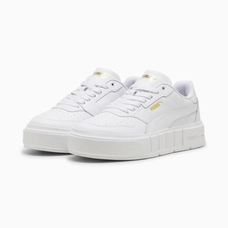 Puma | Girls Puma | Girls Cali Court Big Kids Leather Sneakers - White-Gold