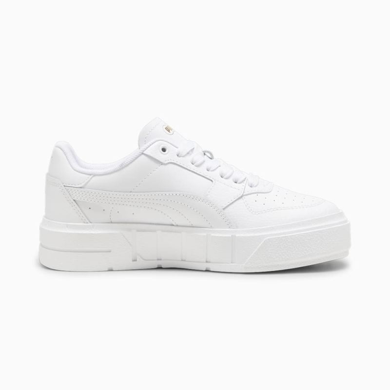 Puma | Girls Puma | Girls Cali Court Big Kids Leather Sneakers - White-Gold