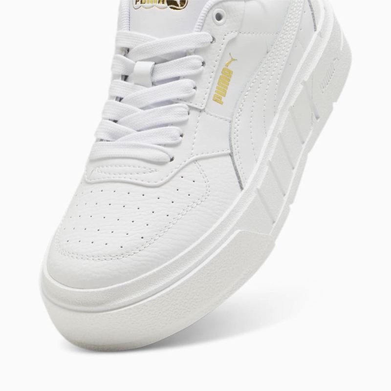 Puma | Girls Puma | Girls Cali Court Big Kids Leather Sneakers - White-Gold