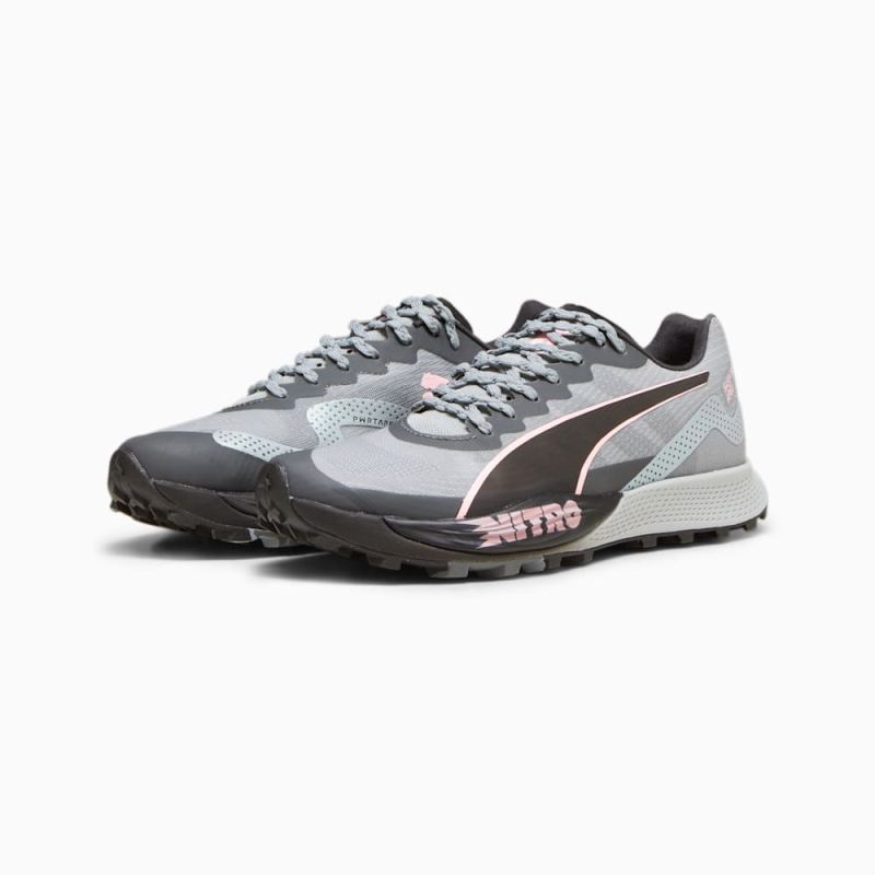 Puma | Women's SEASONS Fast-Trac Apex NITRO Running Shoes - Koral Ice-Cool Mid Gray-Black