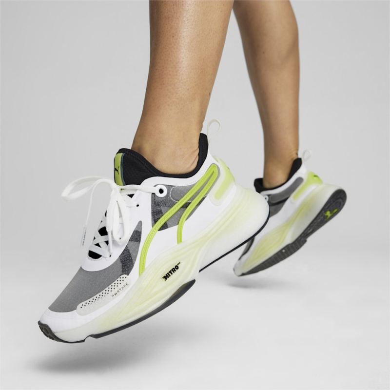 Puma | Women's PWR NITRO Squared Training Shoes - White-Black-Lime Pow