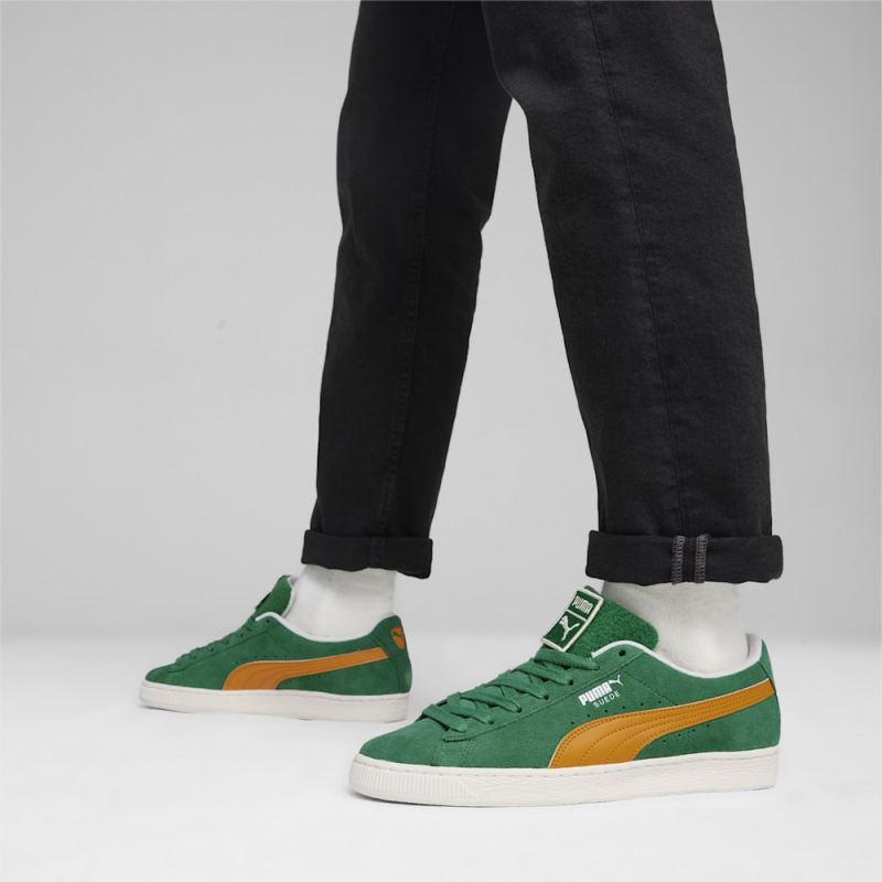 Puma | Men's For the Fanbase Suede Patch Sneakers - Archive Green-Frosted Ivory