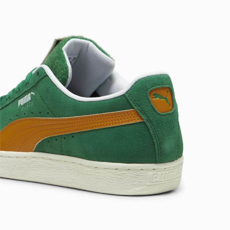 Puma | Men's For the Fanbase Suede Patch Sneakers - Archive Green-Frosted Ivory