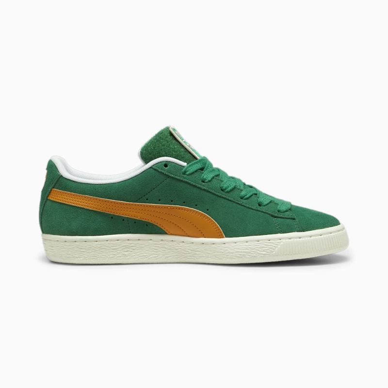 Puma | Men's For the Fanbase Suede Patch Sneakers - Archive Green-Frosted Ivory