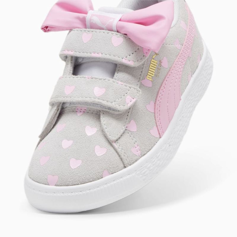 Puma | Girls Suede Classic Re-Bow Little Kids Shoes - Silver Mist-Pink Lilac