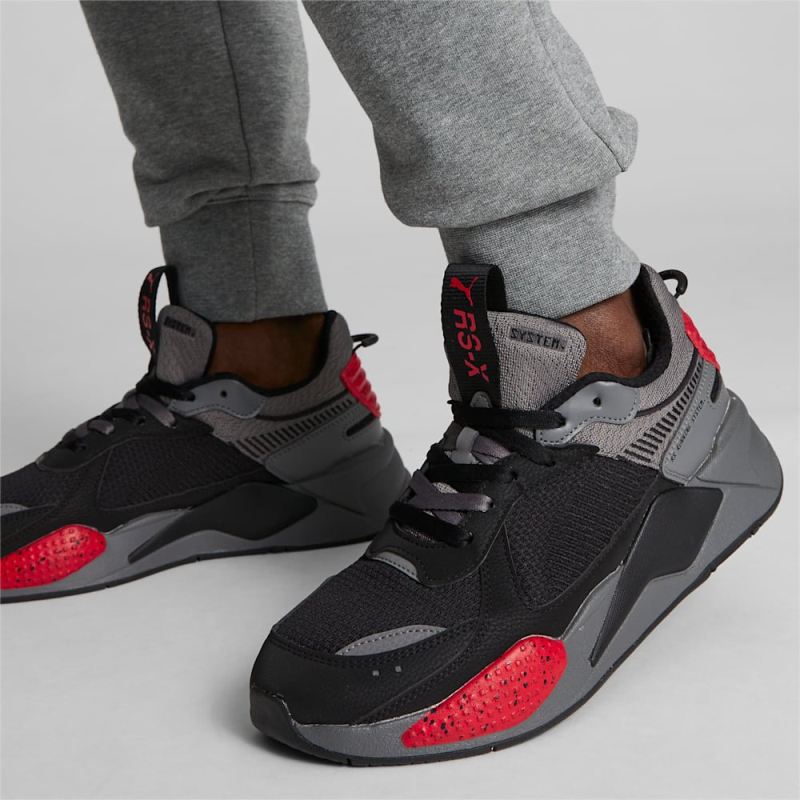 Puma | Men's RS-X Halves Sneakers - CASTLEROCK-Black-High Risk Red