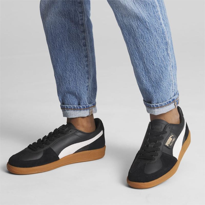 Puma | Men's Palermo Leather Sneakers - Black-Feather Gray-Gum