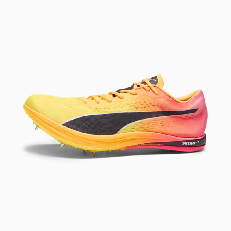 Puma | Men's evoSPEED Long Distance NITRO Elite+ Track Spikes - Sun Stream-Sunset Glow-Black