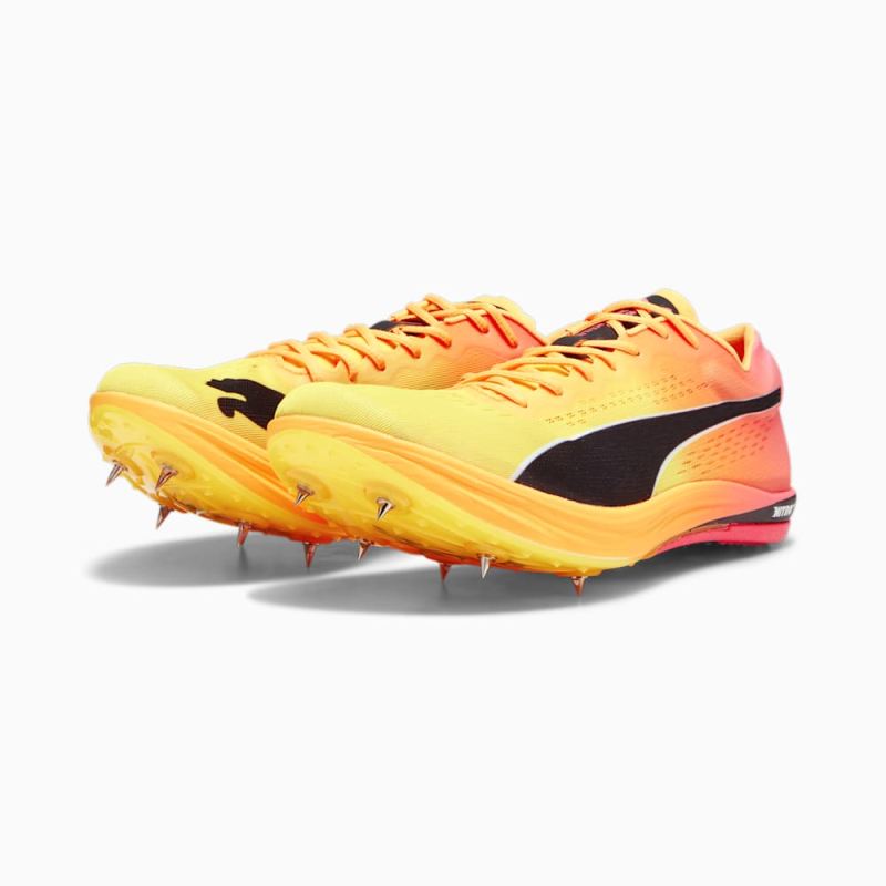 Puma | Men's evoSPEED Long Distance NITRO Elite+ Track Spikes - Sun Stream-Sunset Glow-Black