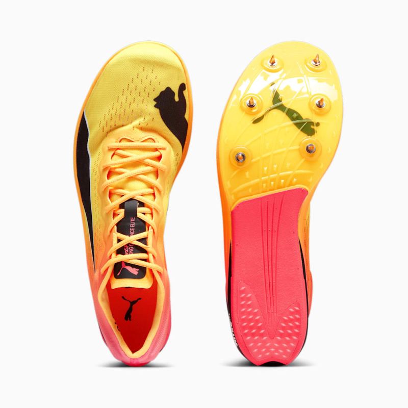 Puma | Men's evoSPEED Long Distance NITRO Elite+ Track Spikes - Sun Stream-Sunset Glow-Black