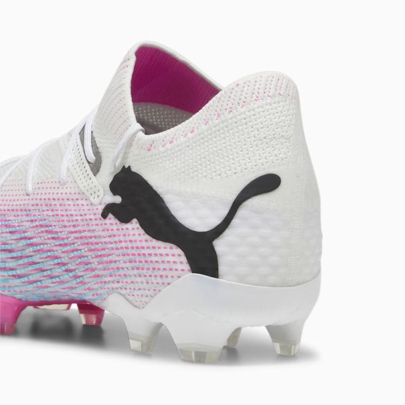 Puma | Men's FUTURE 7 ULTIMATE FG/AG Soccer Cleats - White-Black-Poison Pink