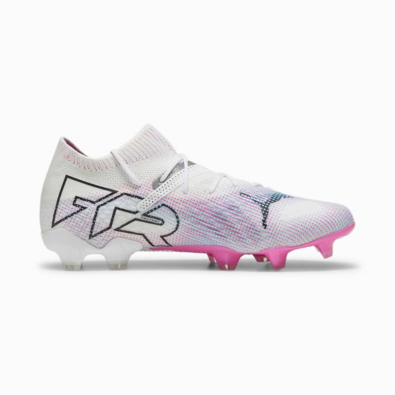 Puma | Men's FUTURE 7 ULTIMATE FG/AG Soccer Cleats - White-Black-Poison Pink