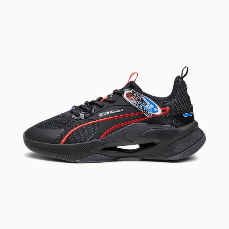 Puma | Men's BMW M Motorsport LGND Renegade Garage Crews Sneakers - Black-Dark Coal - Click Image to Close