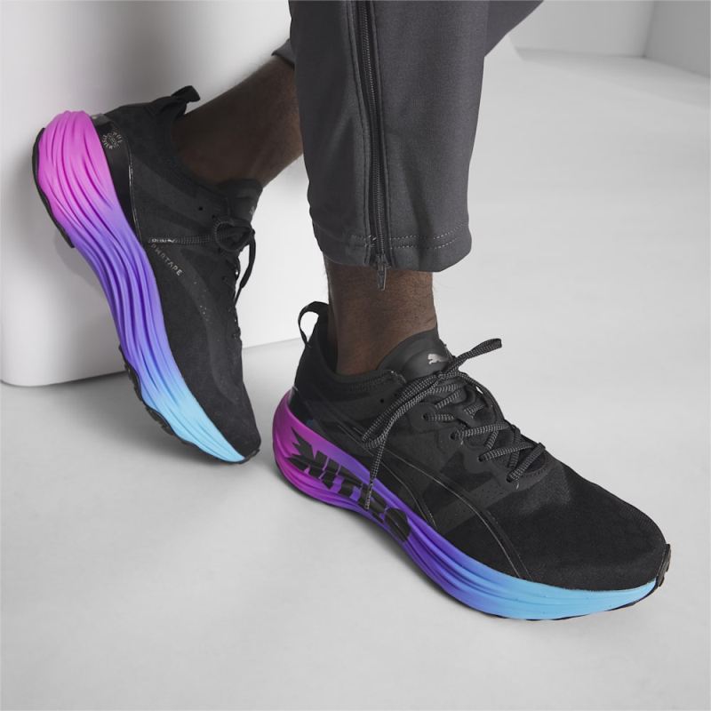 Puma | Men's ForeverRun NITRO SUNSET Running Shoes - Black-Luminous Blue-Electric Orchid