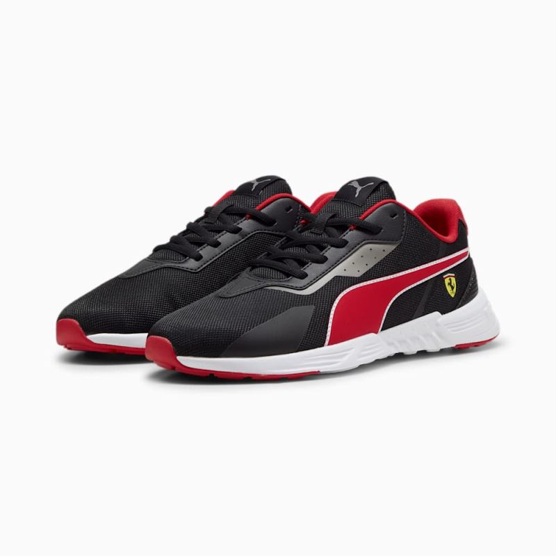 Puma | Men's Scuderia Ferrari Tiburion Motorsport Sneakers - Black-Rosso Corsa-Aged Silver