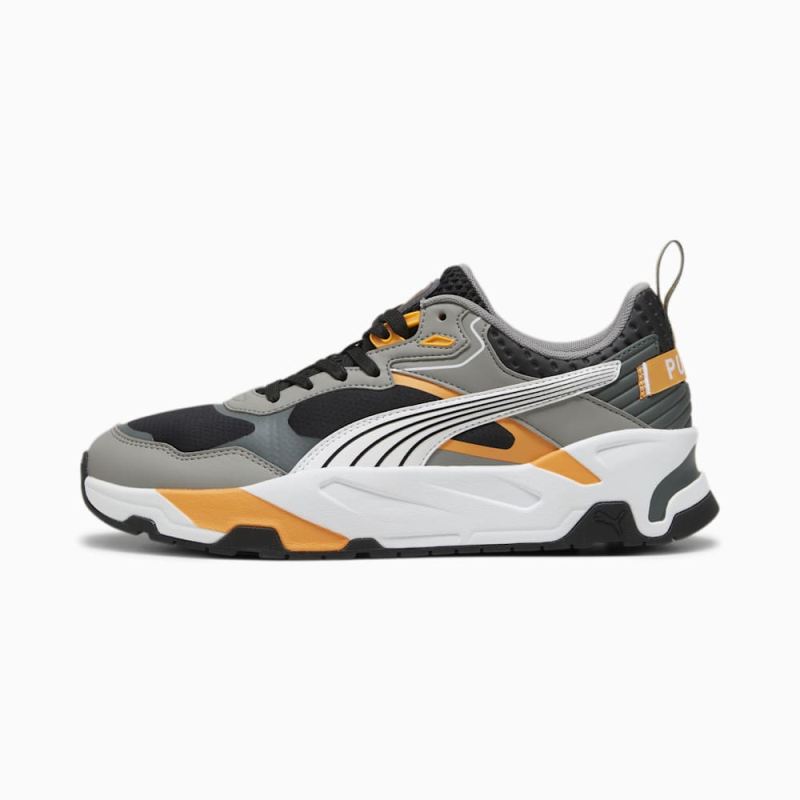 Puma | Men's Trinity Desert Road Sneakers - Black-White-Stormy Slate-Clementine