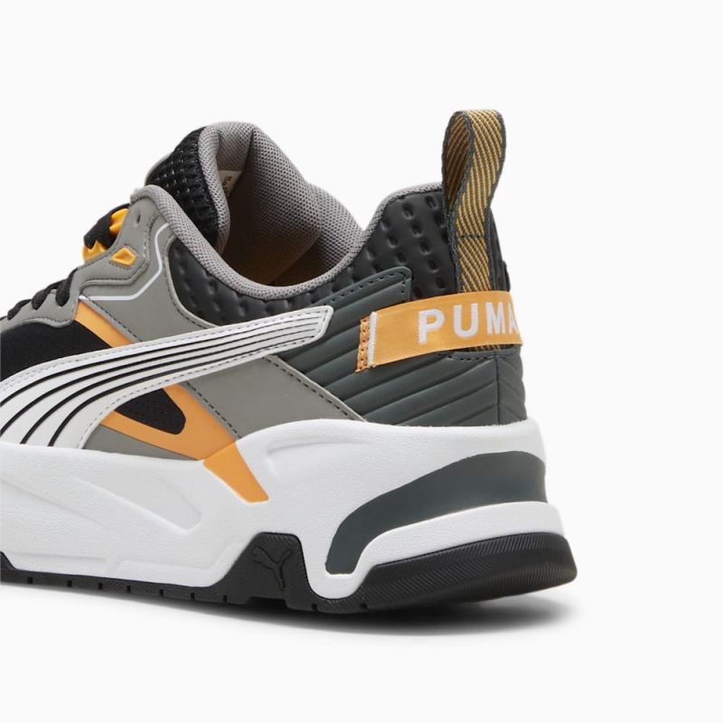 Puma | Men's Trinity Desert Road Sneakers - Black-White-Stormy Slate-Clementine