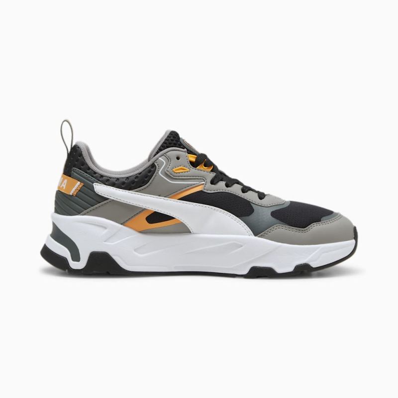 Puma | Men's Trinity Desert Road Sneakers - Black-White-Stormy Slate-Clementine