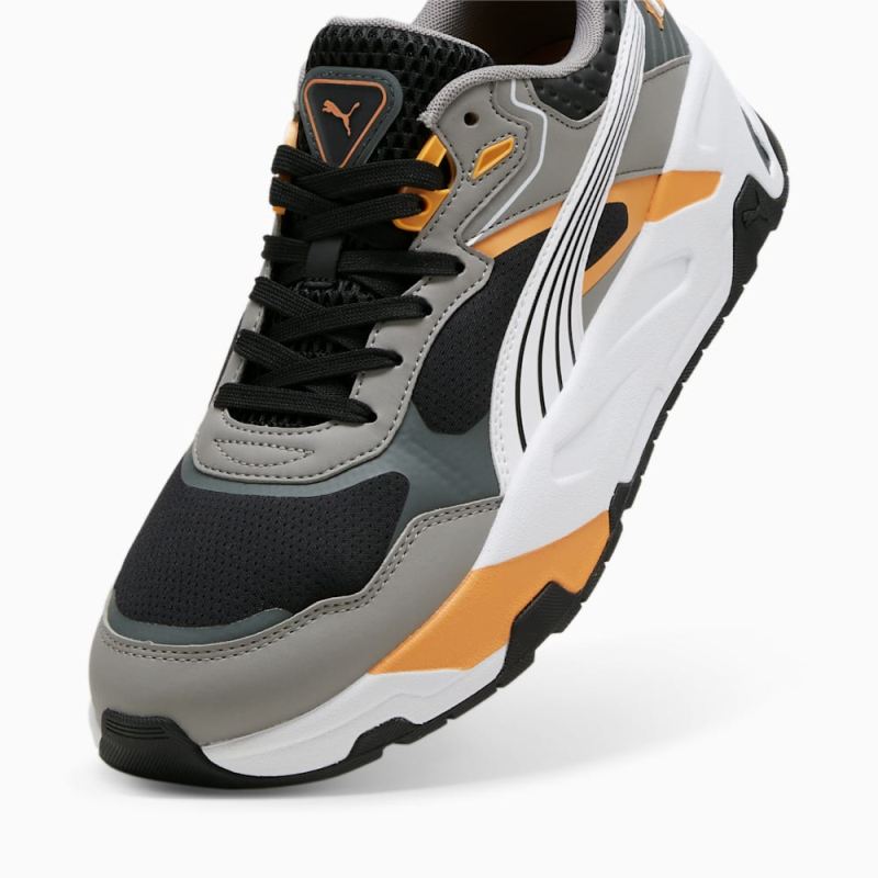 Puma | Men's Trinity Desert Road Sneakers - Black-White-Stormy Slate-Clementine