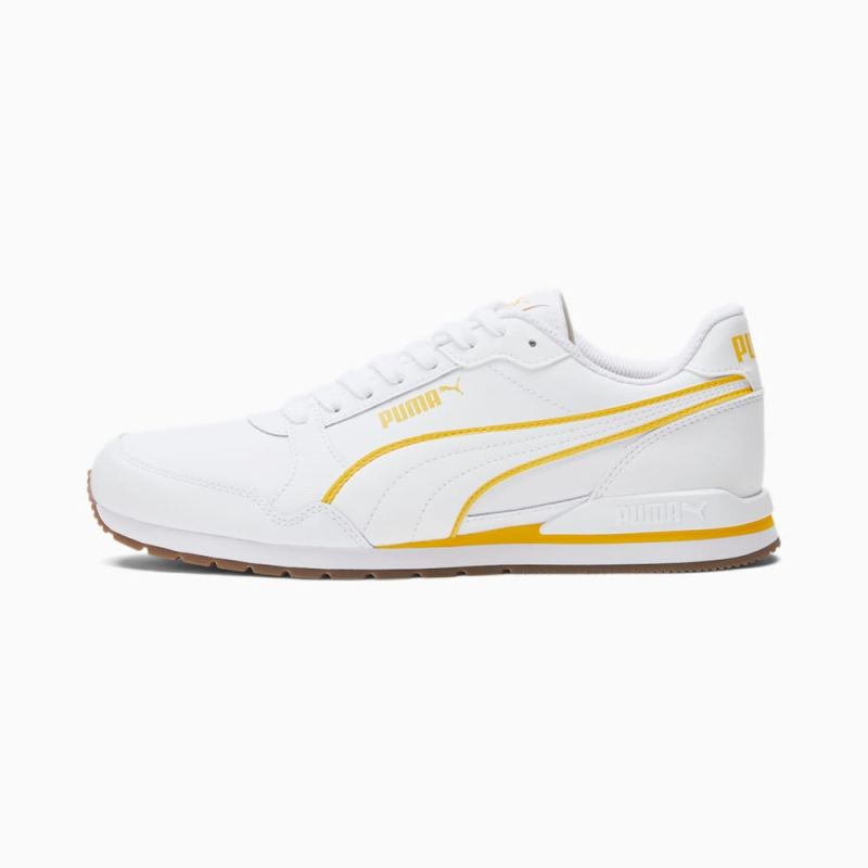 Puma | Men's ST Runner v3 Bold Sneaker - White-Tangerine