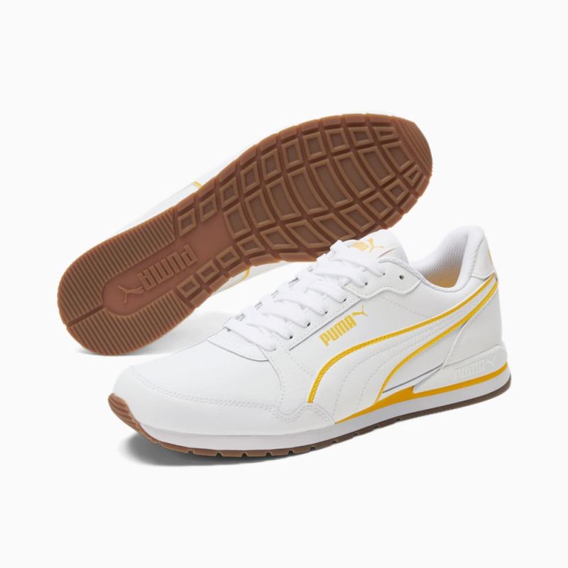 Puma | Men's ST Runner v3 Bold Sneaker - White-Tangerine