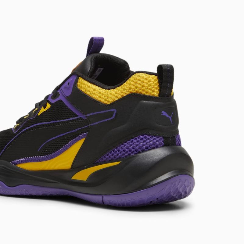 Puma | Men's Playmaker Sneakers - Black-Team Violet-Yellow Sizzle