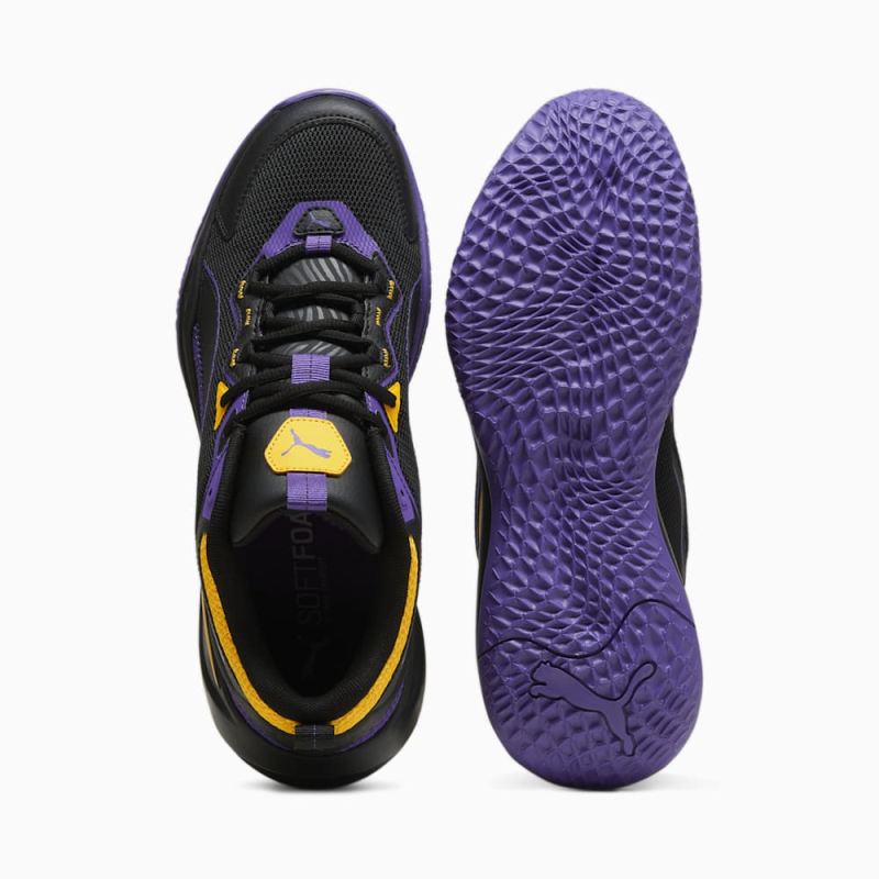 Puma | Men's Playmaker Sneakers - Black-Team Violet-Yellow Sizzle