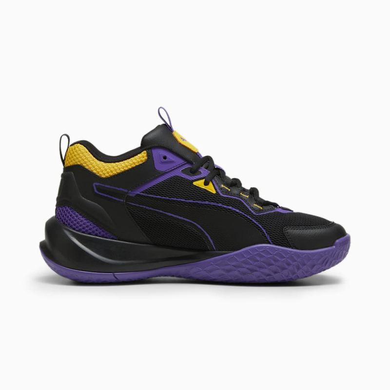 Puma | Men's Playmaker Sneakers - Black-Team Violet-Yellow Sizzle