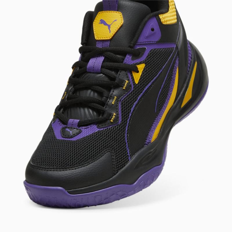 Puma | Men's Playmaker Sneakers - Black-Team Violet-Yellow Sizzle