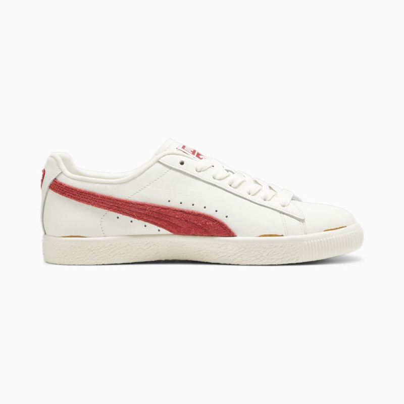 Puma | Men's Clyde NeverWorn III Sneakers - Warm White-Club Red