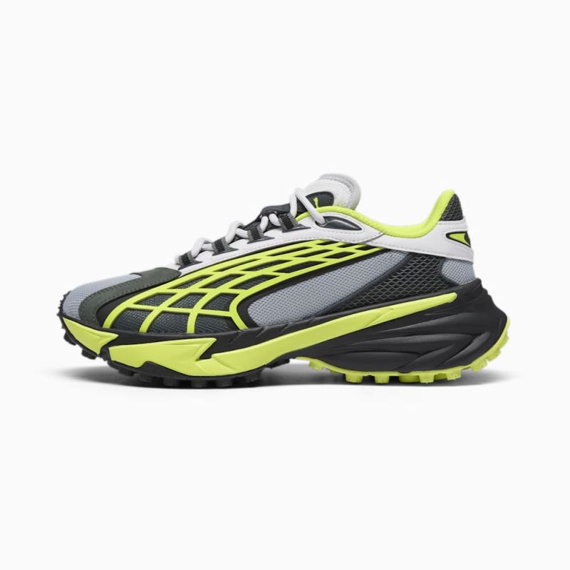 Puma | Men's Spirex Scifi Sneakers - Feather Gray-Electric Lime-Black