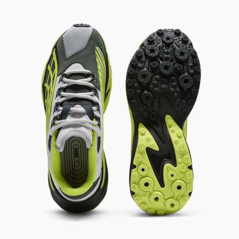 Puma | Men's Spirex Scifi Sneakers - Feather Gray-Electric Lime-Black