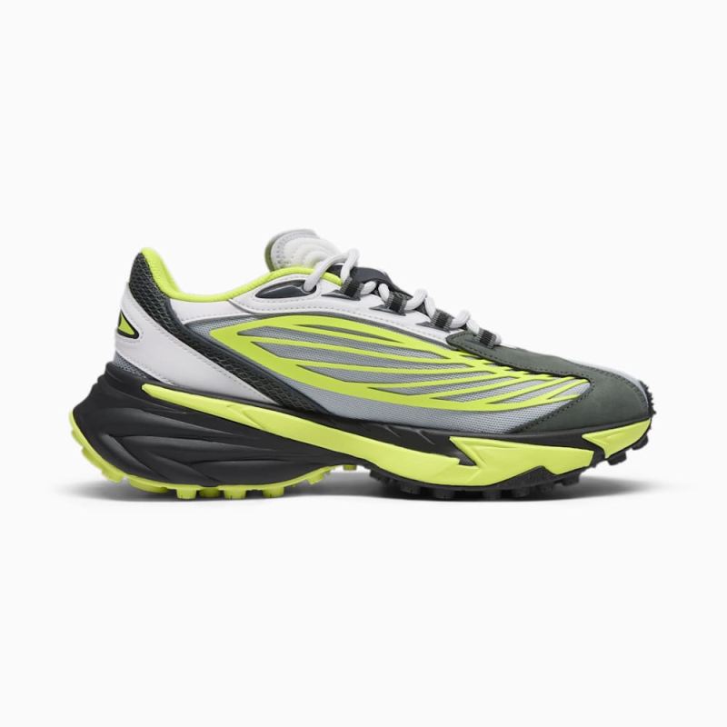 Puma | Men's Spirex Scifi Sneakers - Feather Gray-Electric Lime-Black